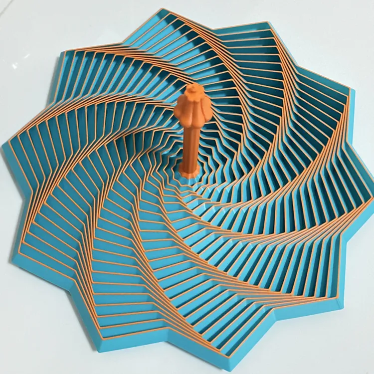 3D打印多色渐变手柄螺旋塔解压玩具桌面创意益智趣味错觉