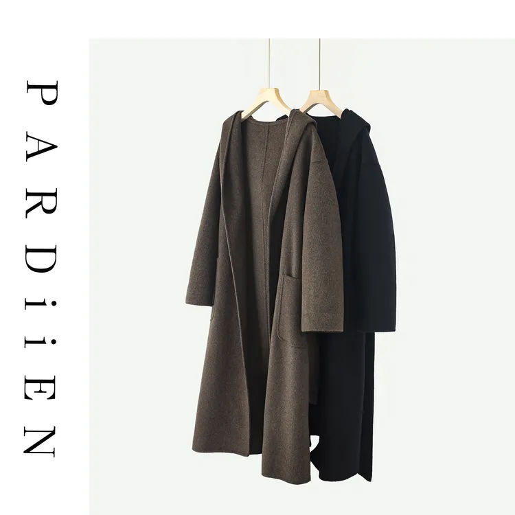 【北总严选】帕迪恩”掏心款“口袋连帽腰带长款大衣25PD-YY120