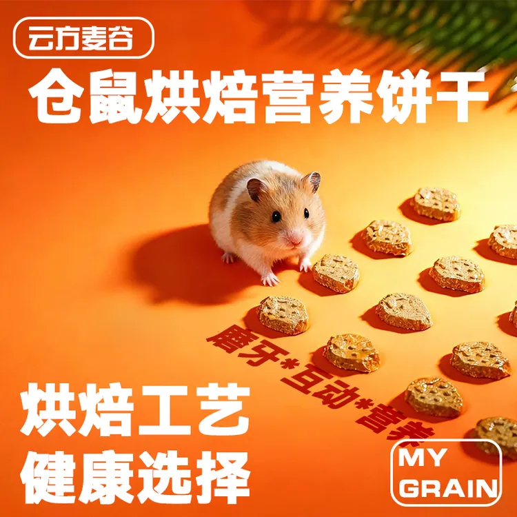 云方麦谷仓鼠烘焙草莓饼干鼠条营养磨牙零食金丝熊互动零食