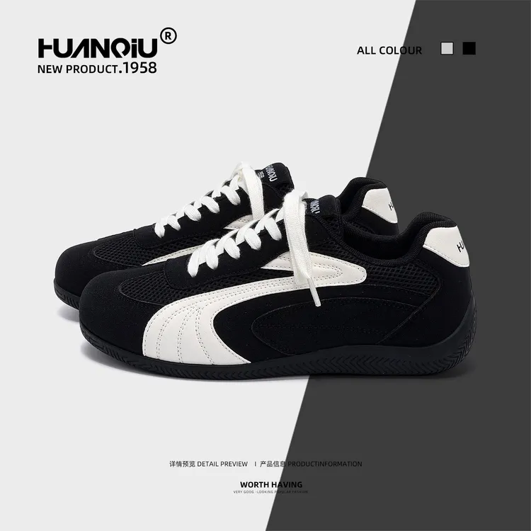 环球复古百搭赛车鞋男款2025夏季新款潮流休闲男鞋透气平底德训鞋