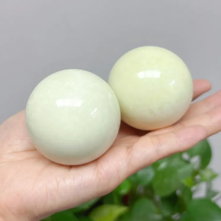 秦臻玉蓝田玉健身球两只中老年手盘把玩锻炼圆球陕西产地正品保真