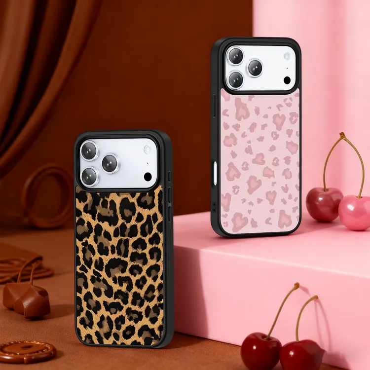 豹纹2025鎏金壳适用苹果17promax手机壳网红保护套16pro磁吸15/13