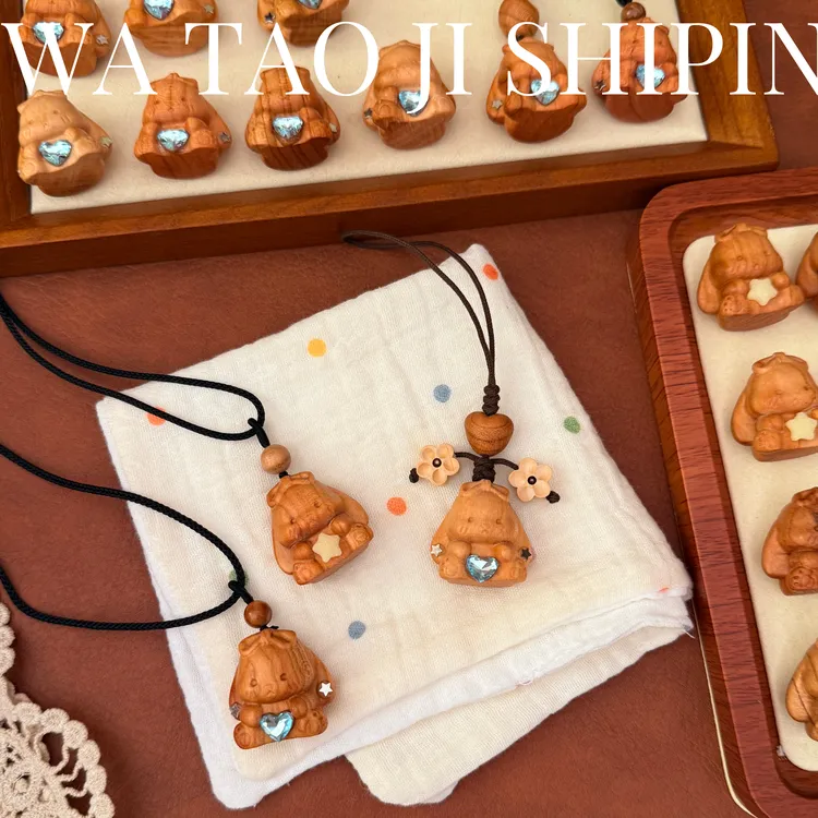 「祈愿兔」原创山东老桃木平安项链包挂手机链  促事学业luck磁场~