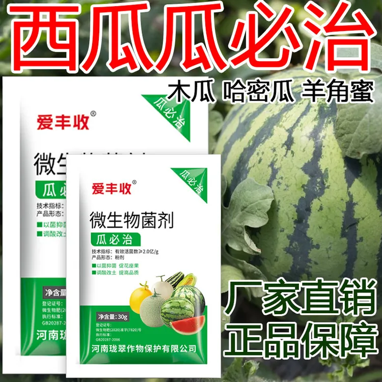 爱丰收西瓜瓜必治生物菌剂叶面专用肥弱苗甜香瓜哈密瓜微生物菌肥