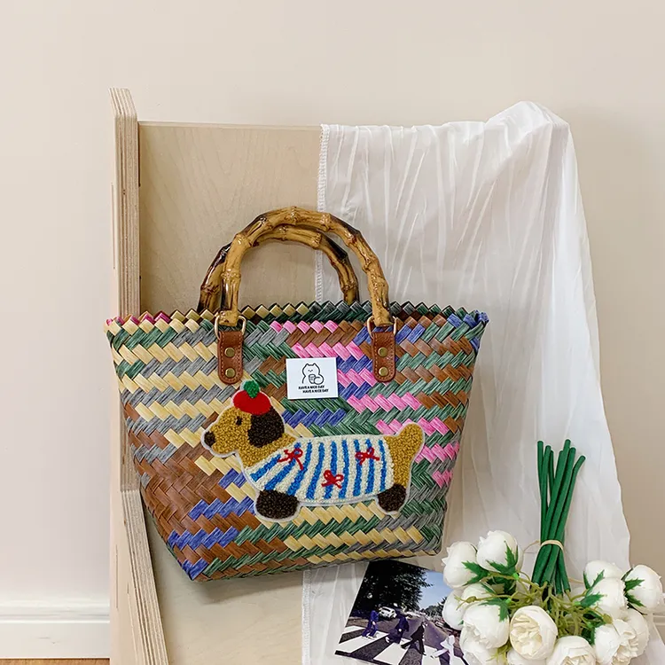 腊肠小狗菜篮子上班通勤女士包包新款2025爆款包网红款竹节小玲包