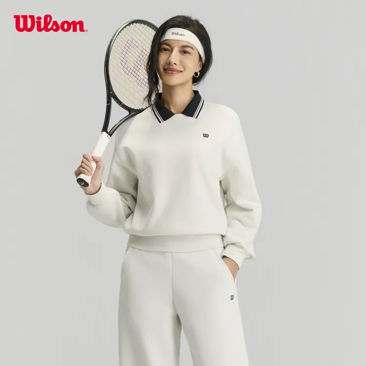 【新款】Wilson威尔胜女士秋冬柔软蓬松POLO领挺括套头卫衣WW20102