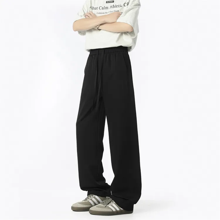 美式冰丝凉感休闲裤男夏季潮牌cleanfit运动长裤垂感宽松直筒裤子