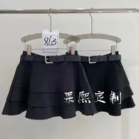 【果煕定制】毛呢百褶短裙女2025早秋新款高腰显瘦百褶裙77726