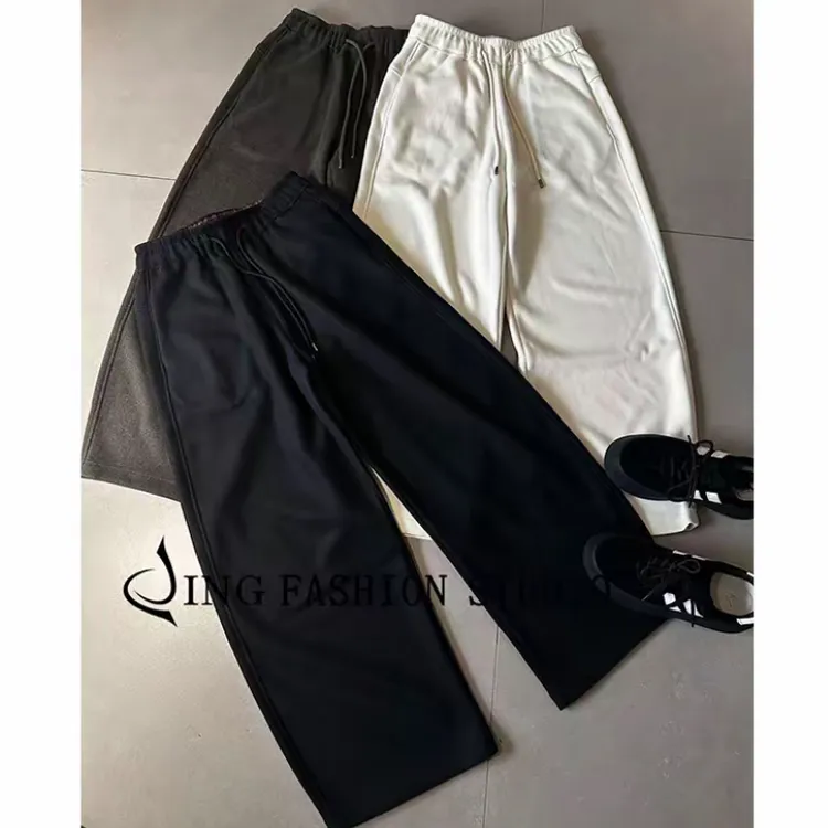 《传奇大牌直筒裤》新款118抽绳高腰直筒裤宽松百搭休闲长裤保暖