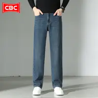 CBC复古蓝高端牛仔裤男2025年秋季新款百搭宽松弹力休闲直筒裤子