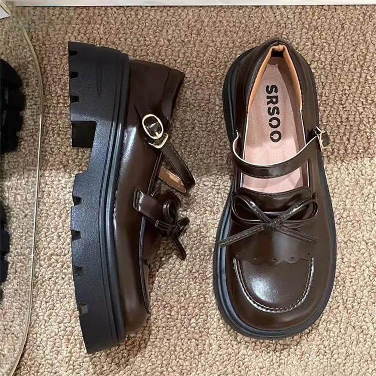 日系jk配裙子玛丽珍单鞋2025春季新款网红复古英伦风厚底小皮鞋女