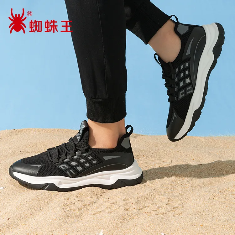 蜘蛛王男鞋官方正品2025夏飞织新款网面透气休闲跑步运动鞋530181