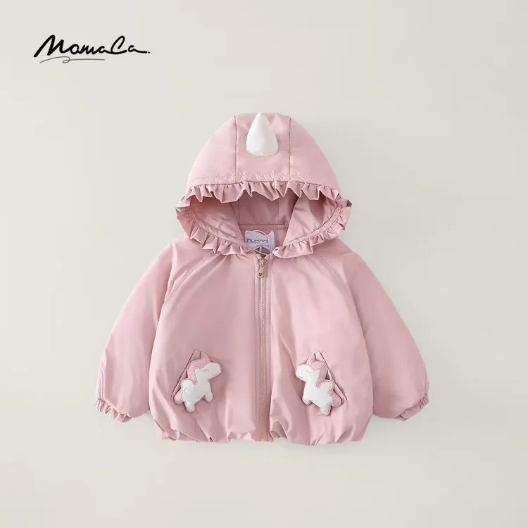 MOMOCO冬季2025新款女童甜美可爱卡通连帽棉服外套77880101012