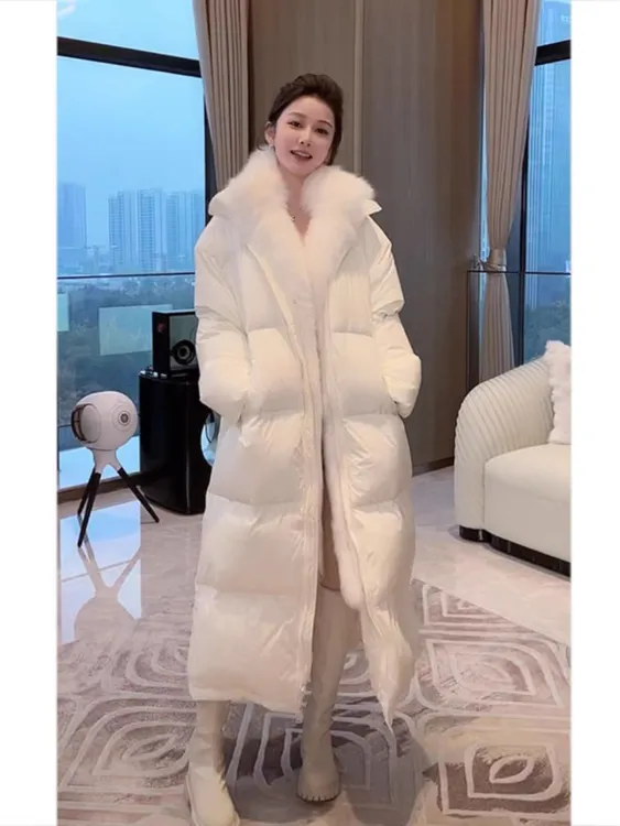 【TD】2025年新款鹅绒服修身百搭气质显瘦女士长款冬季收腰
