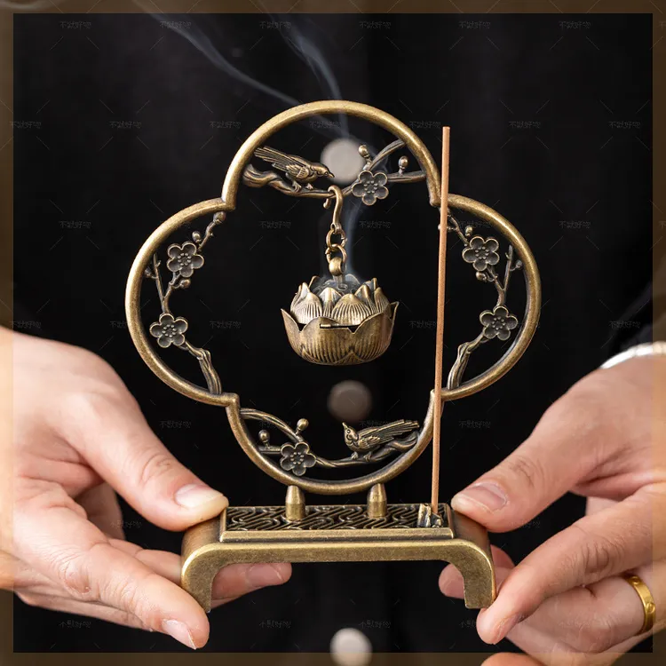 莲花吊炉熏香家用熏香炉檀香沉香中式吊香炉香炉熏香家用持久留香