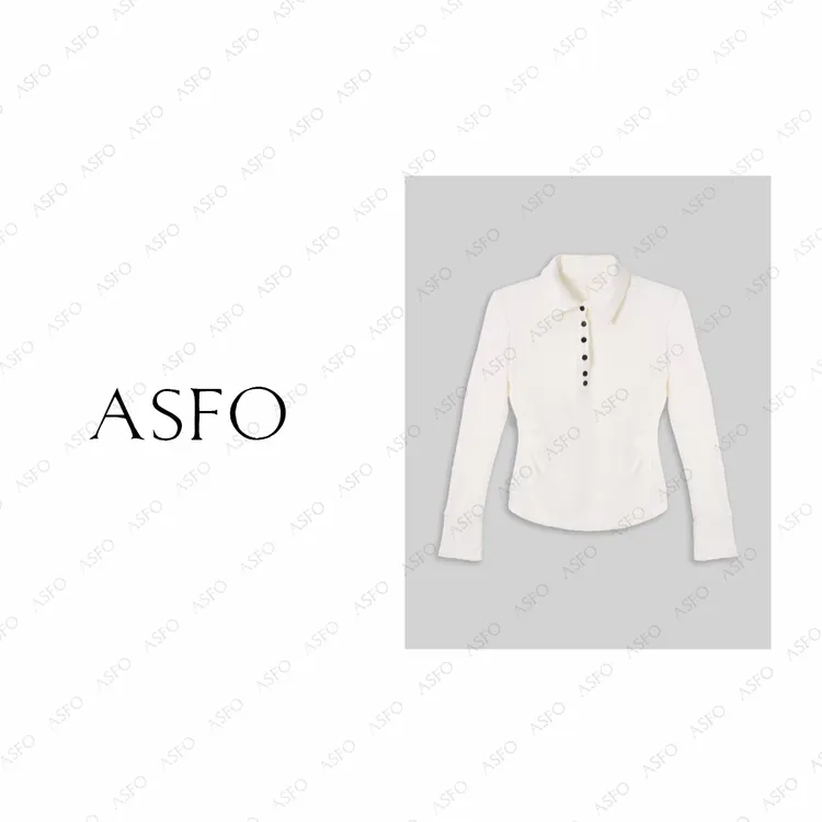 【AS褶衣】25新定制抗菌磨毛百搭修身半开领小衫AS25DXS00628