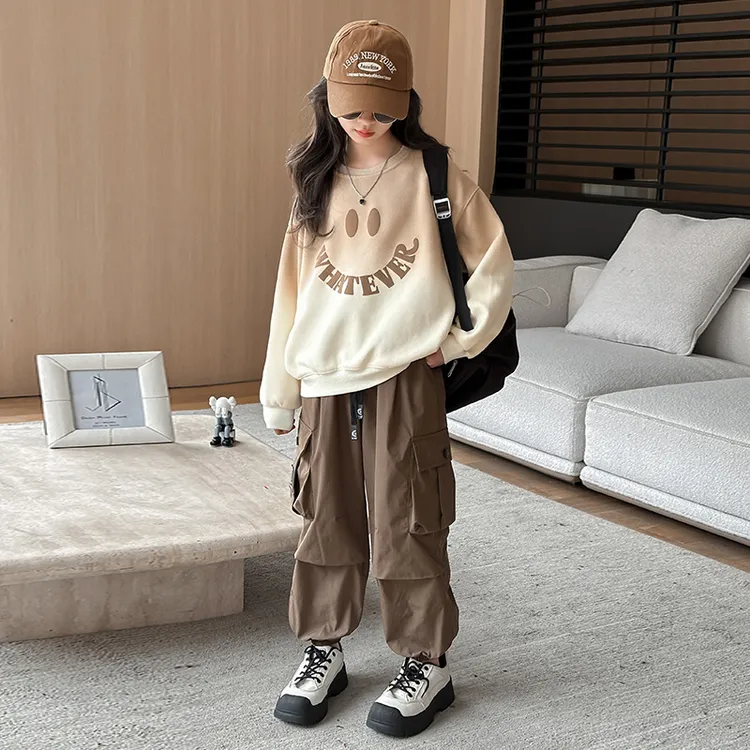 女童套装春秋装2025新款洋气卫衣女孩中大儿童时髦休闲运动两件套