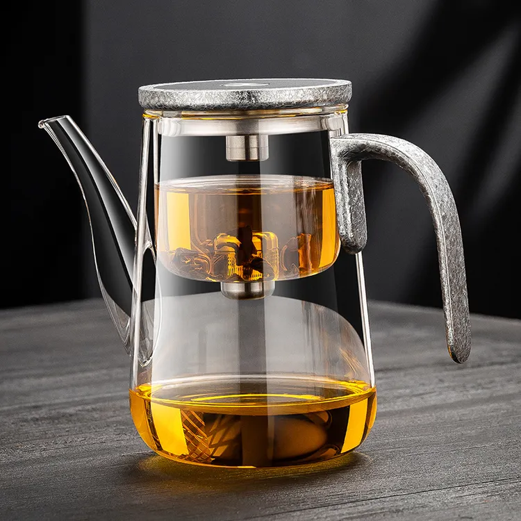 适放冰花纹无杆磁吸飘逸杯 一键茶水分离泡茶壶 家用办公轻奢送礼