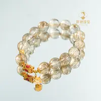 L*【云悦】18K金六字真言银发晶手串11mm@XZ003091470@