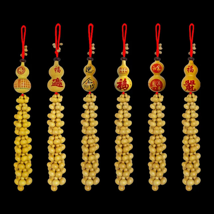 天然葫芦串多子多福红绳手工编制家居装饰挂件店铺公司装饰礼品