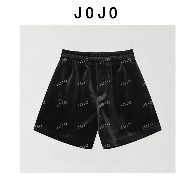 玖玖 2025冬季新款小众设计显瘦百搭丝绒短裤休闲裤 2511C8277