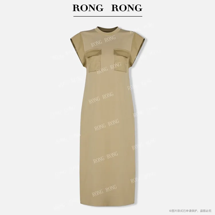 溶溶【黄昏巴黎】RONGRONG 极简优雅百搭宽松飞飞袖长款连衣裙j263