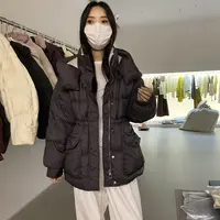 90白鸭绒 一手长抽绳收腰连帽羽绒服(订单款)HY-3509