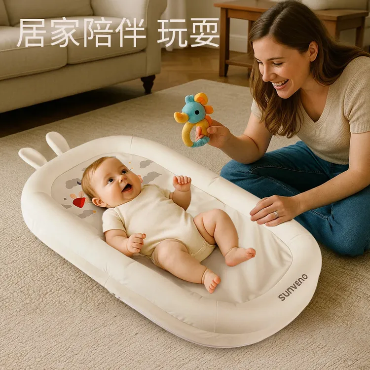 三美婴婴儿新生儿宝宝防惊跳安抚床中床睡垫仿生落地醒哄睡觉神器
