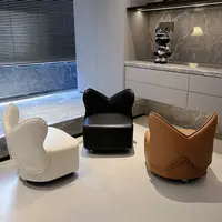 蝴蝶静音滑轮溜溜凳轻奢时尚风格溜溜凳换鞋凳皮质360静音旋转