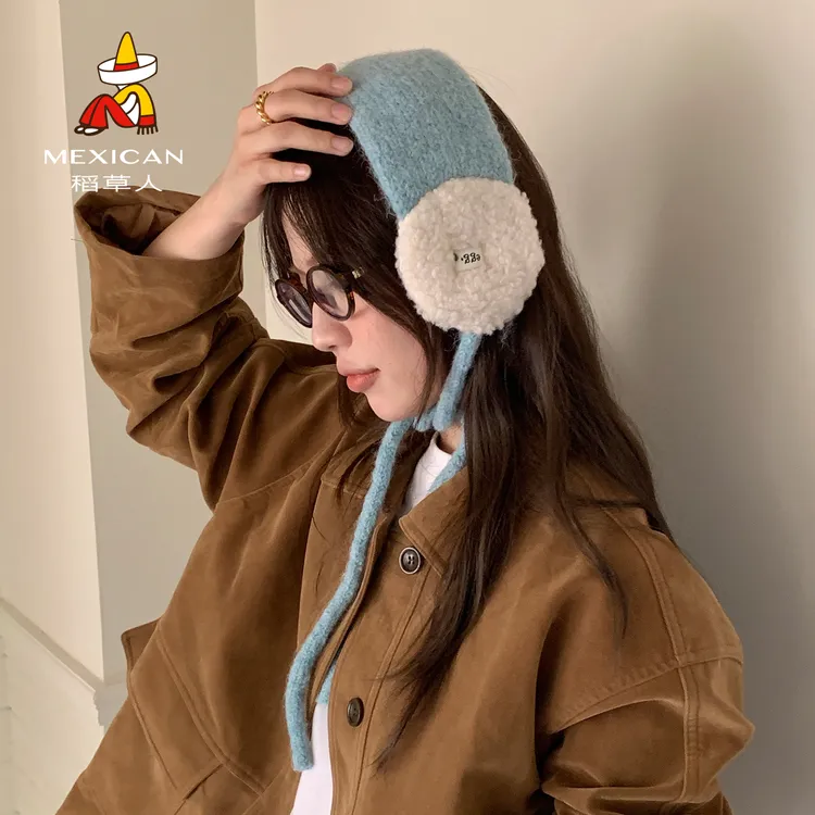 稻草人毛绒耳罩女新款冬季加厚保暖防寒骑行护耳朵耳包防冻耳捂