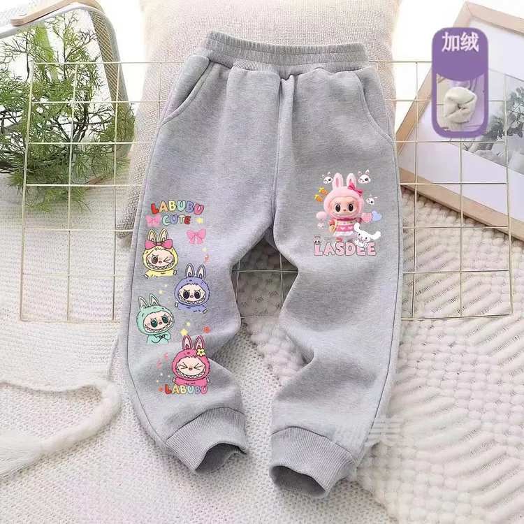 拉布布女童卫裤纯棉春秋季2025新款卡通长裤女童九分裤薄款潮