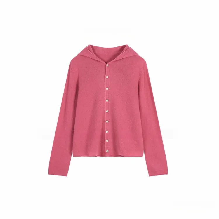 【LIUYI】云朵~100全羊毛绵软无缝连帽卷边毛衣58273