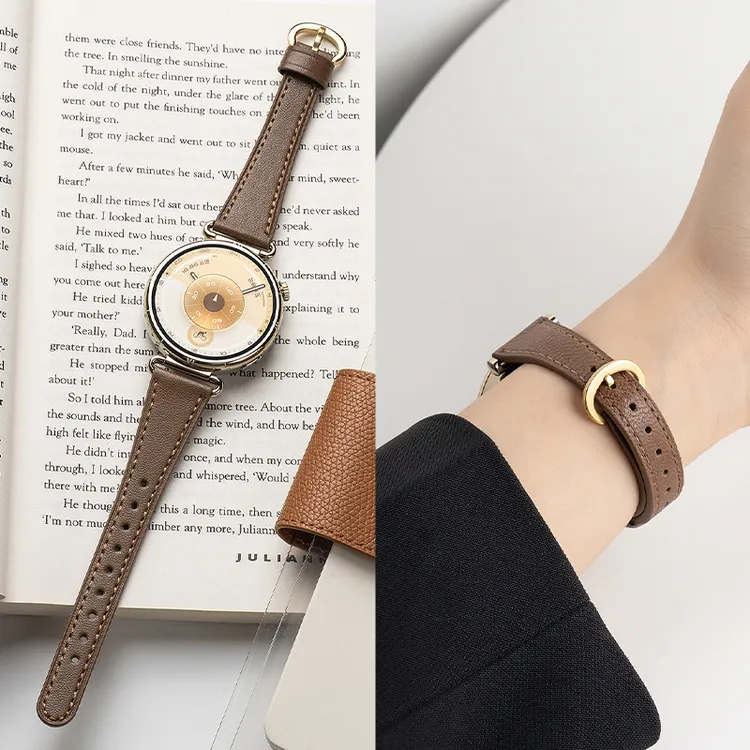 适用华为gt6表带女款watchgt5真皮表带小香风4gt3pro腕带高级秋冬