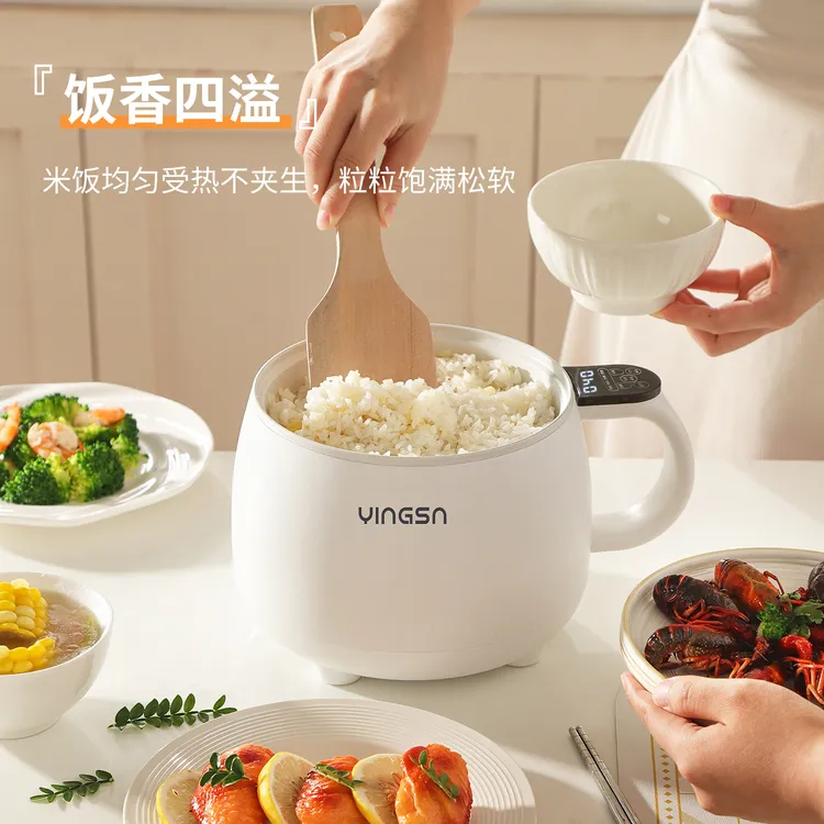 智能电煮锅预约电饭煲陶瓷釉大容量家用多功能蒸煮一体炒锅双层