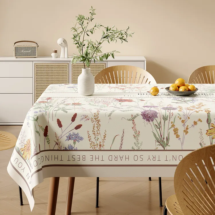 田园风桌布防水防油免洗防烫餐桌桌布轻奢高级氛围感pvc茶几台布