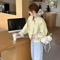 韩系计感袖口拼接洋气立领棒球服短款短外套女2025春季新款上衣