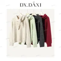 DX.DAXI【本命年】新款潮流圆领针织毛衫秋冬毛衣圆领套头女2025