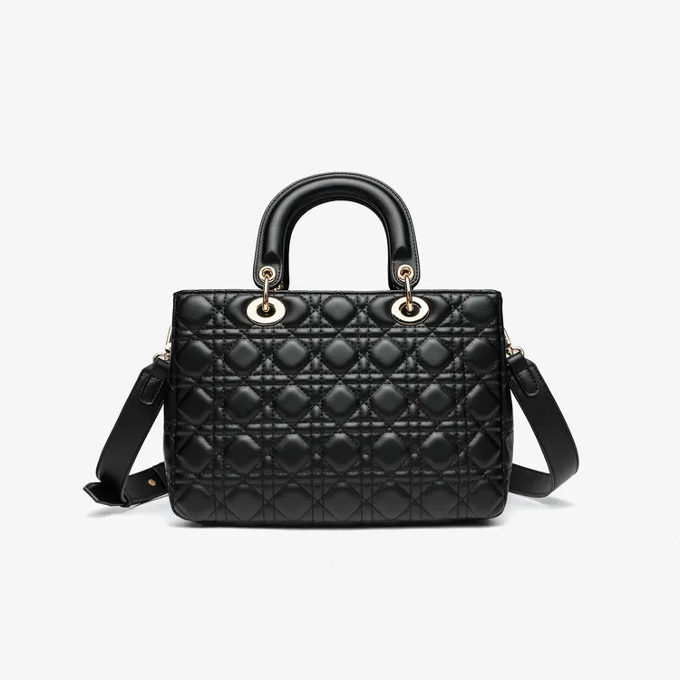 卡尔 蔻斯小香风菱格戴妃包大号CK251011A黑色