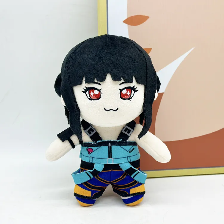 Kpop猎魔女团老虎齐刘海女孩红眼睛恶魔猎人棉花娃娃毛绒公仔玩偶