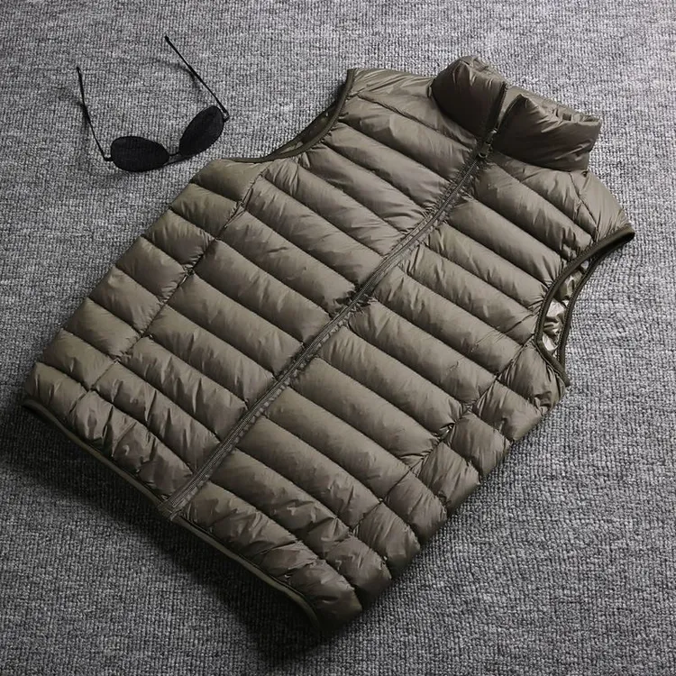 秋冬保暖男韩版坎肩男马夹男士无袖轻薄款简约羽绒背心马甲