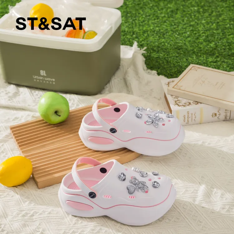 星期六情侣洞洞鞋女2025夏季新款时尚休闲凉鞋软底舒适厚底包头拖