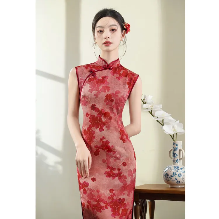 苏故里【题秋时序】少女气质传统款旗袍新中式日常旗袍双层衣长120