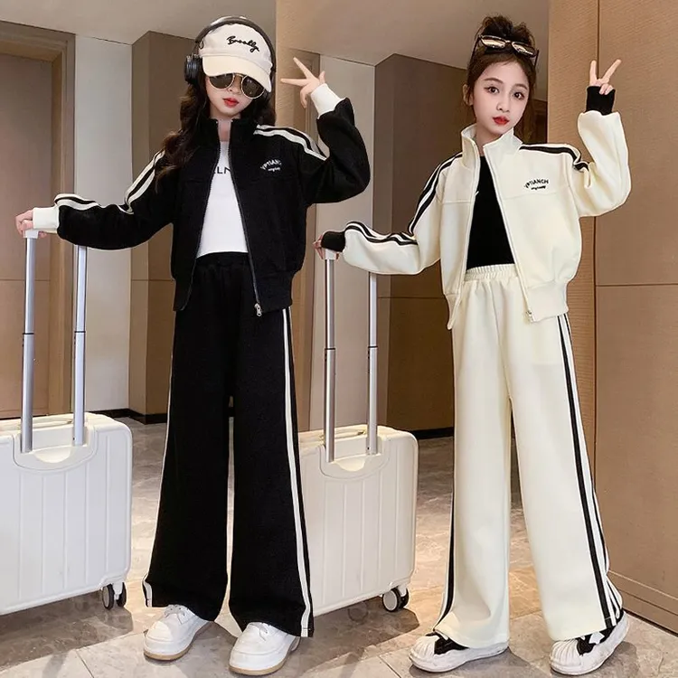 女童秋款套装休闲秋装春秋2025新款中大童外套洋气儿童女孩两件套