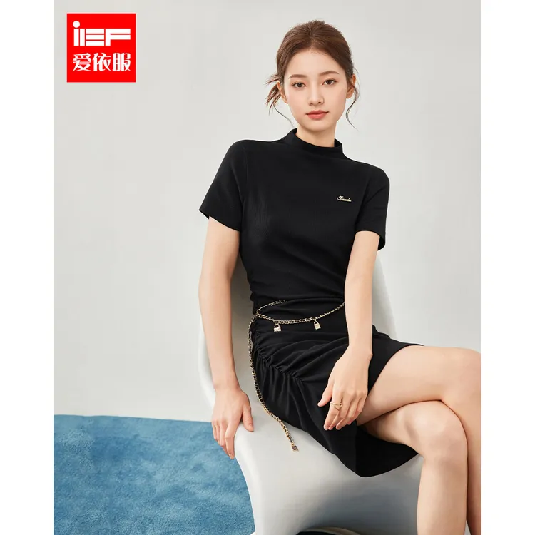 IEF/爱依服2025夏秋新款韩版性感小女人纯欲修身显瘦气质感连衣裙