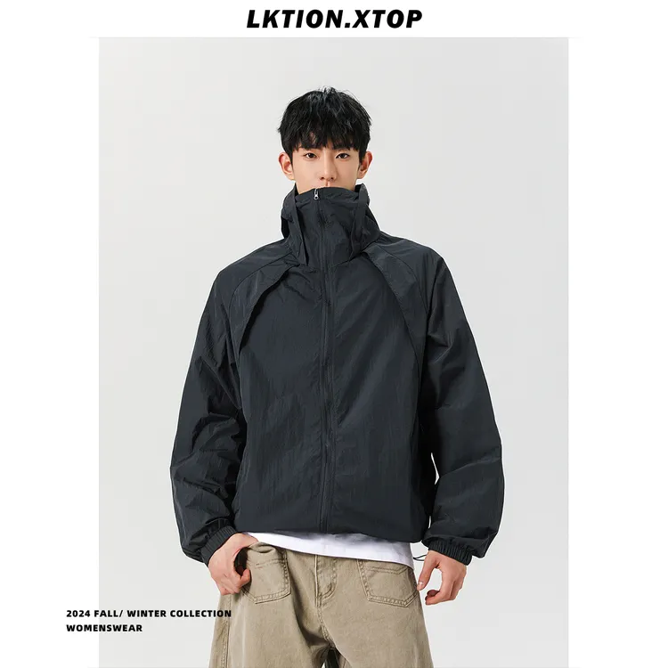 LK正品 痞帅潮连帽春夏季户外男女防晒皮肤衣潮轻量化上衣外套