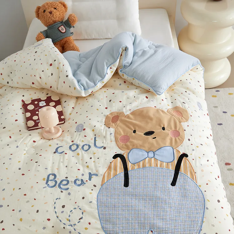 A类全棉双层纱婴儿秋冬纯棉被子新生儿四季通用婴儿恒温加厚被子