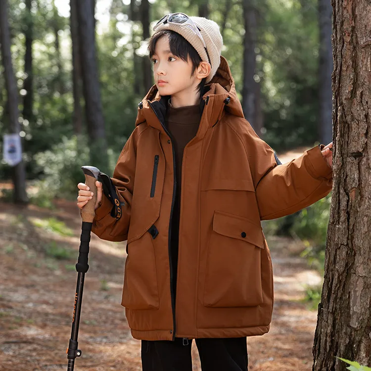 【90%白鸭绒】 babybody男女童工装羽绒服冬季新款加厚防水外套1661