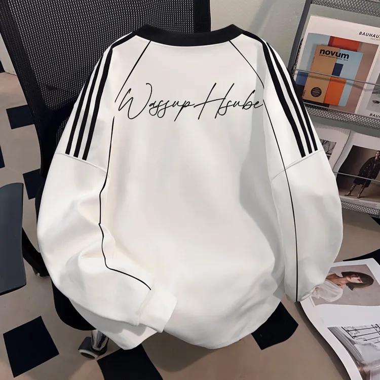 WASSUP HSUBE高街潮酷oversize长袖T恤秋季重磅美式宽松上衣男士