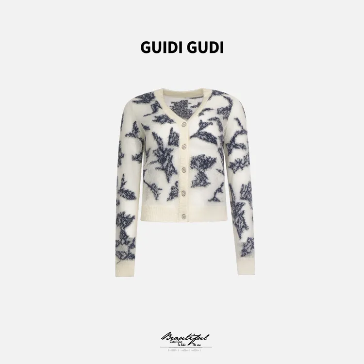 GUIDI GUDI【柏树】重工设计师长袖开衫外套/黄加蓝