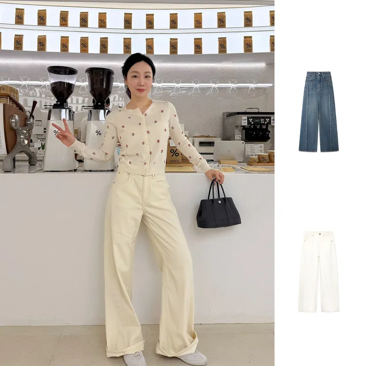 IMMI设计师品牌复古牛仔起绒阔腿裤（水洗产品）DSC买手店DY5I01099
